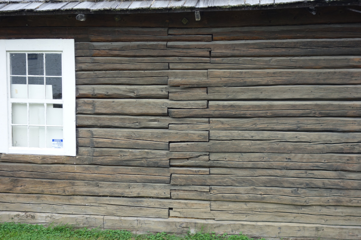 Wall of Native Alaskan Orthodox church near Eagle River, Alaska