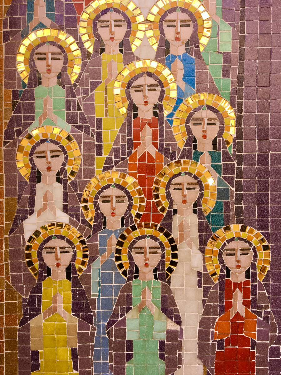 Coptic women saints mosaic, Cairo