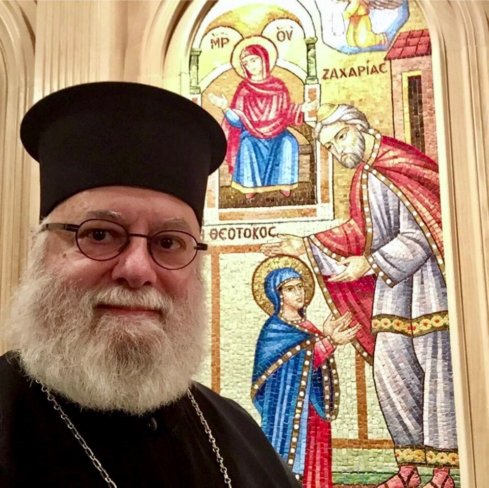 Metropolitan Savas of Pittsburgh with Icon of the Presentation of the Theotokos