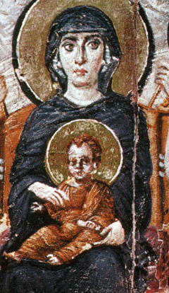 Fresco of the Virgin Mary and Infant Jesus from St. Catherine's Monstery, Sinai Penninsula