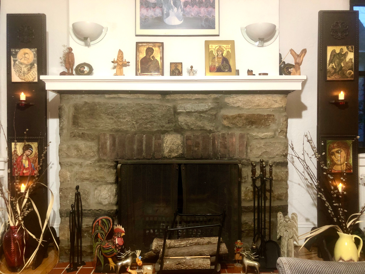 Orthodox Christian chapel iconostasis installed in a private home