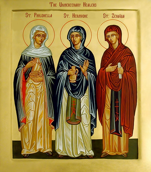 Holy Unmercenary Women Saints icon