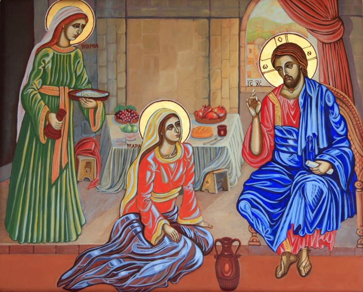 Sts Mary and Martha with Christ