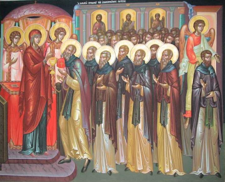 Theotokos giving communion