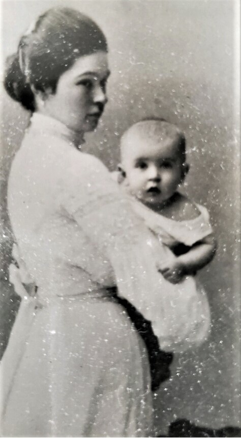 Alexandra Vladimirovna Glebova Tolstaya, as a young mother