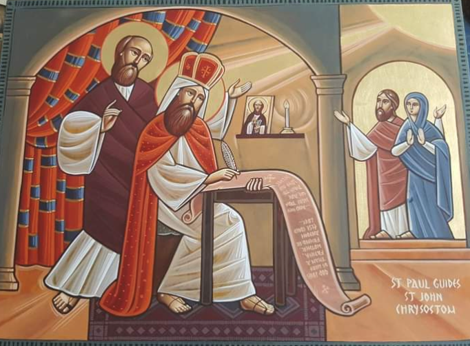 Coptic St. John Chrysostom with St. Paul