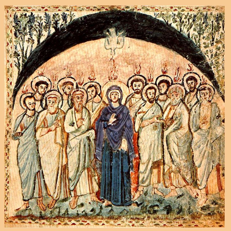 Pentecost icon from the Rabula Gospels