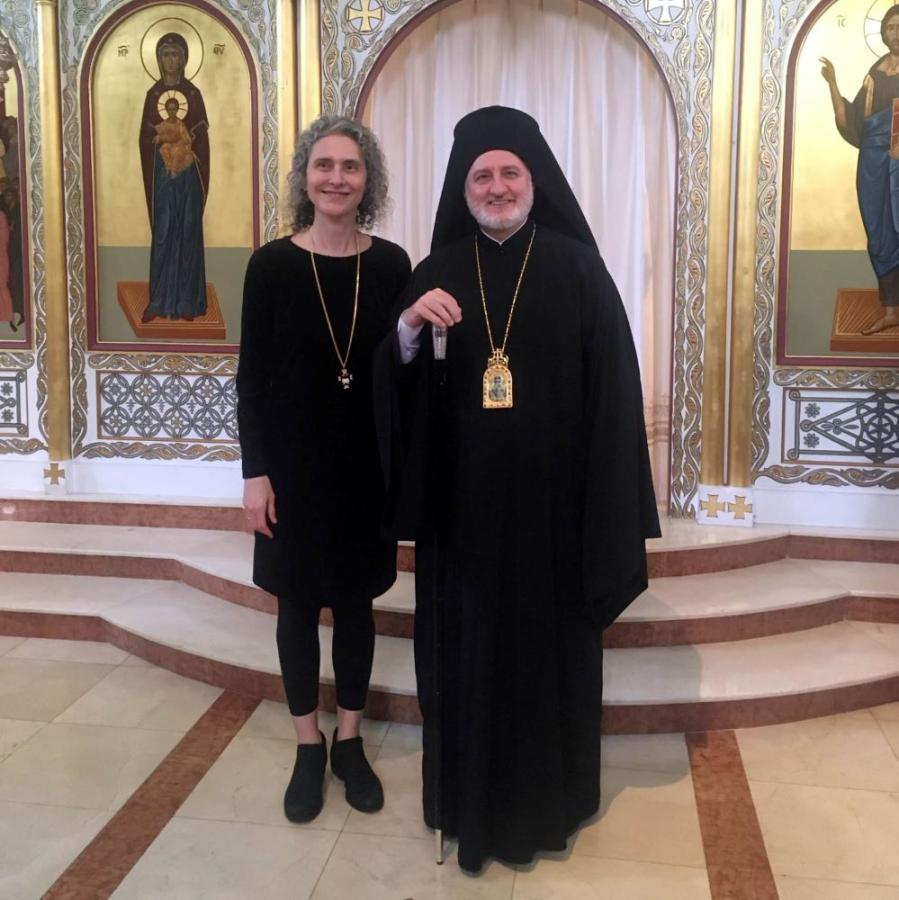 Ioana Popa with Archbishop Elpidoforos