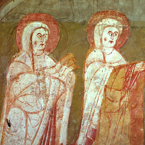 Fresco of two women