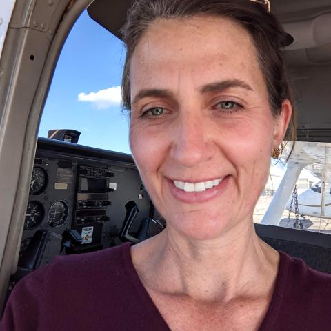 Anastasia McCune, our Woman of the Week, in the cockpit of the airplane she flies