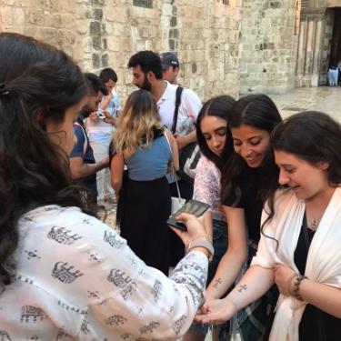 Women with cross tattoos