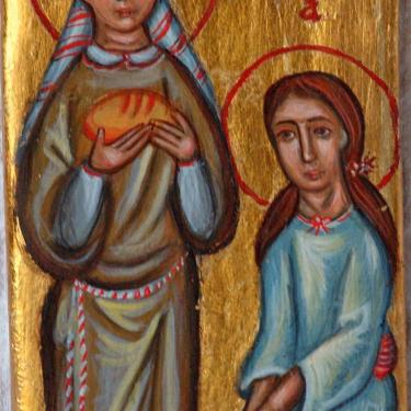 Sts Martha and Mary on driftwood