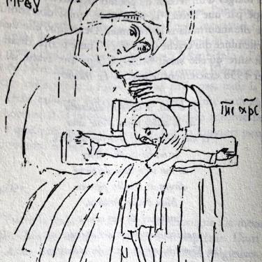 Mother Maria Skobstova embroidery sketch