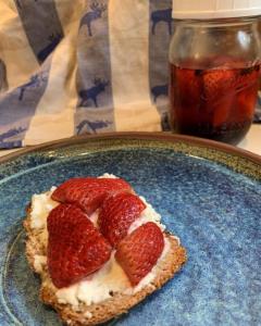 Pickled Strawberries on Toast