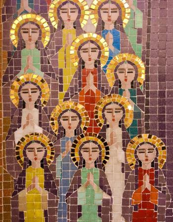 Coptic women saints mosaic, Cairo