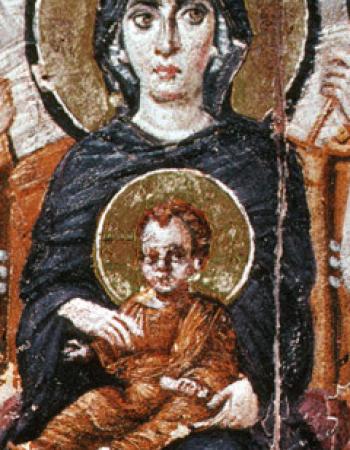 Fresco of the Virgin Mary and Infant Jesus from St. Catherine's Monstery, Sinai Penninsula
