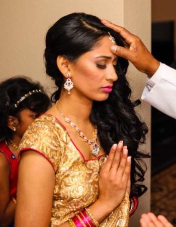 Malankara Woman Receiving a Blessing in Church