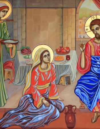 Sts Mary and Martha with Christ