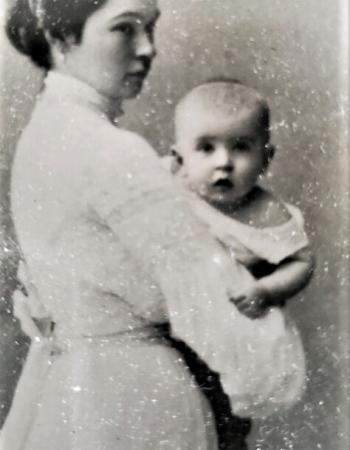 Alexandra Vladimirovna Glebova Tolstaya, as a young mother