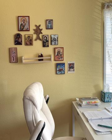 Icon corner by writing desk